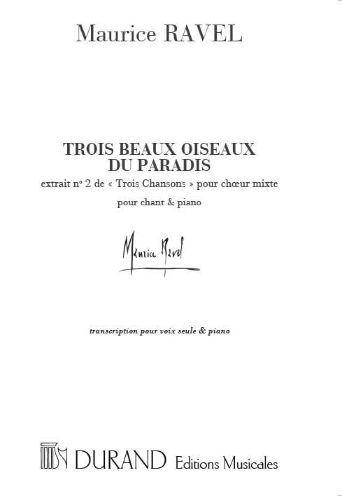 Trois Beaux Oiseaux Du Paradis Pour Voix Seule Et